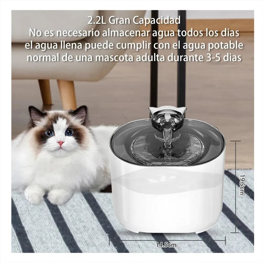 Agua Más Limpia para una Mascota Más Saludable con la Fuente de Agua Inalámbrica